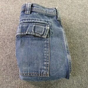 Faded Glory Cargo Shorts Mens 38x11 Blue Denim Dark Stone Faded Y2K Jorts Skater